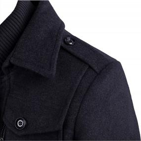img 1 attached to APTRO Premium Wool Pea Coat For Men With Detachable Inner Rib And Windbreaker Feature