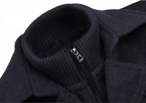 img 2 attached to APTRO Premium Wool Pea Coat For Men With Detachable Inner Rib And Windbreaker Feature