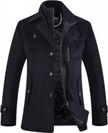 aptro premium wool pea coat for men with detachable inner rib and windbreaker feature логотип