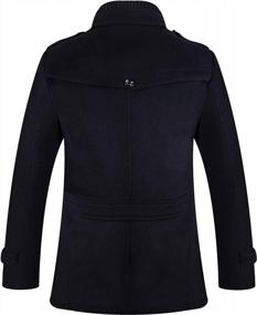 img 3 attached to APTRO Premium Wool Pea Coat For Men With Detachable Inner Rib And Windbreaker Feature