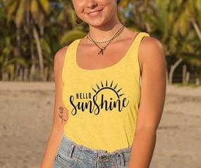 img 3 attached to Hello Sunshine Tank Tops For Women Summer Sleeveless Graphic Print T Shirt Nature Shirt Vacation Shirt