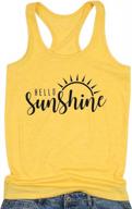 hello sunshine tank tops for women summer sleeveless graphic print t shirt nature shirt vacation shirt logo