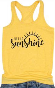 img 4 attached to Hello Sunshine Tank Tops For Women Summer Sleeveless Graphic Print T Shirt Nature Shirt Vacation Shirt