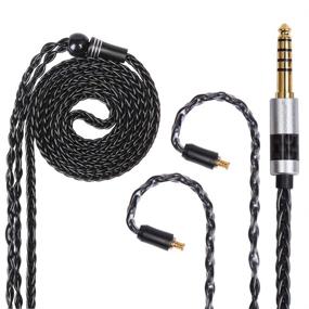 img 4 attached to FDBRO 8 Core Silver Plated Earphone Cable With Carbon Fiber Upgrade - Perfect Replacement For LS50 LS70 LS200 LS300 E40 E50 E70 (A2DC, Black+4.4Mm)