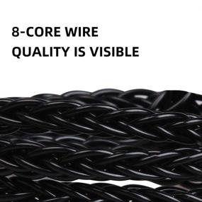 img 2 attached to FDBRO 8-жильный посеребренный кабель для наушников с обновлением из углеродного волокна - идеальная замена для LS50 LS70 LS200 LS300 E40 E50 E70 (A2DC, черный + 4,4 мм)