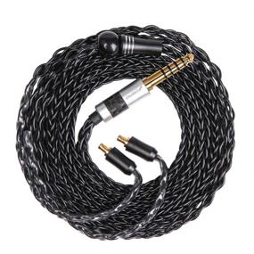 img 3 attached to FDBRO 8-жильный посеребренный кабель для наушников с обновлением из углеродного волокна - идеальная замена для LS50 LS70 LS200 LS300 E40 E50 E70 (A2DC, черный + 4,4 мм)
