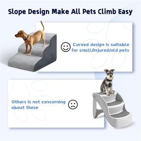 img 2 attached to 🐶 INRLKIT 2/3/4 Tiers Pet Foam Stairs: High Density Dog Ramps/Ladders for Senior Dogs, Cats, Puppies - Includes 1 Rope Toy