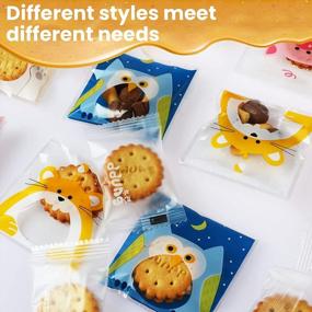 img 2 attached to ICYANG Cookie Candy Bags, 400Pcs Mini Cute Cartoon Animals Pattern Печенье Упаковочные пакеты, самоклеящиеся пакеты для угощений Пластиковый пакет для пекарни Домашняя вечеринка Рождество