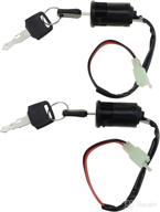 woostar 2 wire ignition key switch lock replacement for 50cc-250cc electrical scooter go kart atv 4 wheeler quad - pack of 2 logo