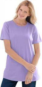 img 4 attached to Stylish Plus Size Short-Sleeve Tee For Women: Woman Within Crewneck Shirt