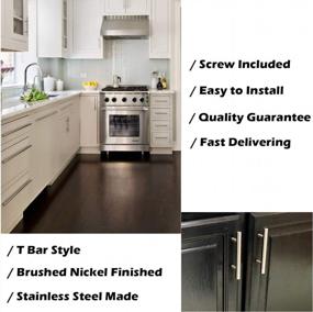 img 3 attached to Upgrade Your Furniture With Gobrico 5-Pack Stainless Steel T-Bar Cabinet Pulls - Perfect For Kitchen Cupboards And Dresser Handles - 128Mm/5Inch Hole Centers