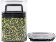 🔒 airscape lite plastic dry food storage canister: preserve food freshness with patented airtight lid, clear container [medium 7-inch] логотип