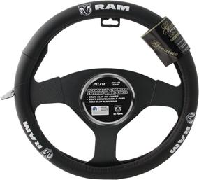 img 1 attached to 🚗 Dodge Ram Logo Genuine Leather Steering Wheel Cover by Pilot Automotive SW-131: Premium Quality and Style