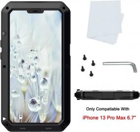 img 1 attached to 📱 iPhone 13 Pro Max Case - Marrkey 360 Full Body Protective Cover - Shockproof Tough Armour - Aluminum Alloy Metal Case with Built-in Silicone Screen Protector for iPhone 13 Pro Max 6.7" - Black