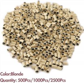 img 3 attached to 1000Pcs Blonde Microlink Beads 3.4Mm Non-Silicone Copper Tubes Locks Rings