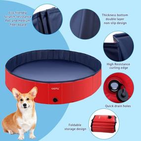 img 3 attached to Large Dog Pool By OZMI - Foldable Hard Plastic Pet Bathing Tub For Dogs, Cats & Kids (47.2 Inch)