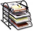 mesh office file organizer with 4 sliding trays - desk organizer for documents, mail, paper, letters & files holder & sorter logo