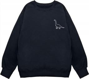 img 4 attached to Women'S Oversized Dinosaur Graphic Funny Pullover Sweatshirt - Rosepark