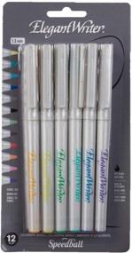 img 2 attached to Speedball Elegant Writer Calligraphy 12 Marker Set, Assorted Colors, 1.3 Mm Chisel Nib Tip Pens For Drawing, Journaling, And Scrapbooking