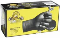 eppco liongrip 7-mil black nitrile gloves: disposable, powder-free, latex-free with textured superior grip - ideal for mechanics, automotive, industrial work - large size, box of 100 logo