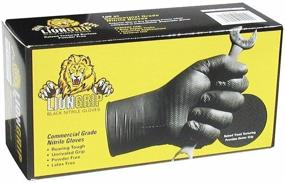 img 4 attached to EPPCO LionGrip 7-Mil Black Nitrile Gloves: Disposable, Powder-Free, Latex-Free with Textured Superior Grip - Ideal for Mechanics, Automotive, Industrial Work - Large Size, Box of 100