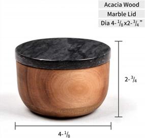 img 3 attached to 🧂 Jalz Jalz Large Wood Salt Box with Black Marble Lid - Stylish Solid Natural Acacia Base for Spice Seasonings Keeper - Elegant Design Decorative Boxes in Big Capacity