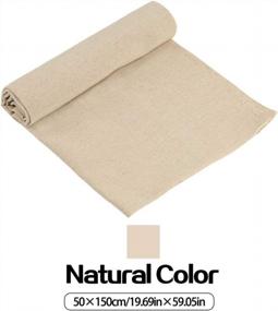 img 3 attached to Large Natural Linen Fabric For Embroidery And Craft Projects - 59" X 19