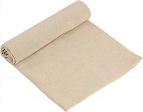 img 4 attached to Large Natural Linen Fabric For Embroidery And Craft Projects - 59" X 19