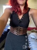 img 1 attached to Lovful Womens Wide Elastic Corset Belt,Hollow Out Stretch Cinch Waist Belt,Faux Leather Dress Belt review by Udders Sharma