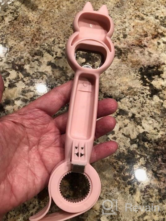 img 1 attached to Pink Multi-Functional Jar Opener - Easy Grip For Weak Hands, Seniors & Kids With Arthritis review by Leo Black