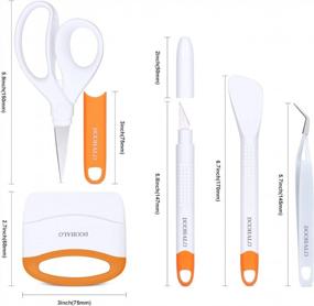 img 3 attached to Complete Weeding Tool Bundle For Cricut & Silhouette: Knives, Scraper, Tweezers, Scissors & Spatula By DOOHALO