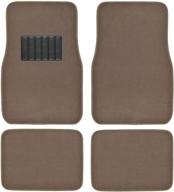 🚗 bdk classic carpet floor mats: universal fit for car & auto - front & rear with heelpad - dark beige logo