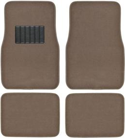 img 4 attached to 🚗 BDK Classic Carpet Floor Mats: Universal Fit for Car & Auto - Front & Rear with Heelpad - Dark Beige