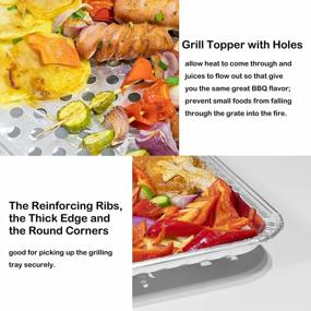 img 2 attached to 15-Pack Of Roponan Disposable Aluminum Foil Grill Topper Pans - BBQ Grill Accessories For Outdoor Cooking And Camping To Prevent Food From Falling Or Sticking To Grate