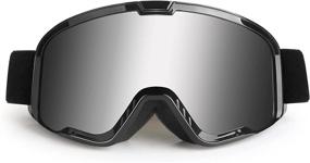 img 4 attached to 🏍️ Premium Adult Motocross Goggles: ATV, Motorcycle, Dirtbike Riding | Offroad, Powersports, Skiing Silver Goggles | UV400, Anti-Scratch, Dustproof MX Goggles