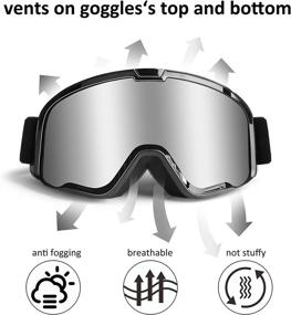 img 3 attached to 🏍️ Premium Adult Motocross Goggles: ATV, Motorcycle, Dirtbike Riding | Offroad, Powersports, Skiing Silver Goggles | UV400, Anti-Scratch, Dustproof MX Goggles