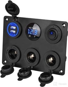 img 4 attached to 🚗 Linkstyle 12V Cigarette Socket Panel with 3-Socket Cigarette Lighter Splitter, 12V 4.2A Dual USB Car Socket, LED Lighted ON Off Rocker Toggle Switch Panel, and LED Voltmeter - Ideal for Truck, Car, Marine Boat, RV