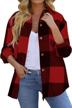 warm and stylish: lamissche womens flannel plaid button down shacket - perfect for casual wear logo