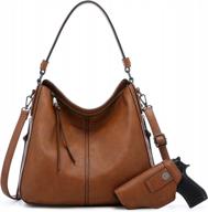 large faux leather hobo bag with crossbody strap, holster & wallet for women - realer handbags logo