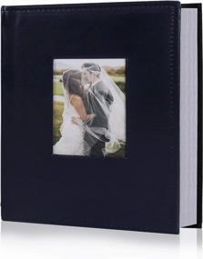 img 4 attached to Preserve Your Precious Memories With RECUTMS Premium Leather Photo Album - Holds 200 Pockets Of Family, Wedding, And Travel Adventures (Blue, 4X6 Size)
