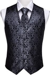 img 2 attached to 🎩 Barry Wang Paisley Waistcoat Wedding Men's Accessories Set - Perfect for Ties, Cummerbunds, and Pocket Squares