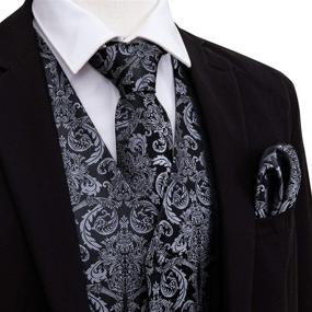 img 3 attached to 🎩 Barry Wang Paisley Waistcoat Wedding Men's Accessories Set - Perfect for Ties, Cummerbunds, and Pocket Squares