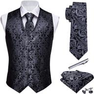 🎩 barry wang paisley waistcoat wedding men's accessories set - perfect for ties, cummerbunds, and pocket squares logo