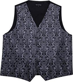 img 1 attached to 🎩 Barry Wang Paisley Waistcoat Wedding Men's Accessories Set - Perfect for Ties, Cummerbunds, and Pocket Squares