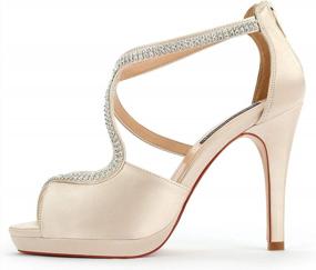 img 3 attached to ERIJUNOR Peep Toe High Heel Sandals With S-Strap For Weddings, Proms, And Evening Events
