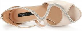 img 1 attached to ERIJUNOR Peep Toe High Heel Sandals With S-Strap For Weddings, Proms, And Evening Events