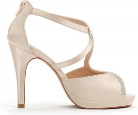 img 2 attached to ERIJUNOR Peep Toe High Heel Sandals With S-Strap For Weddings, Proms, And Evening Events