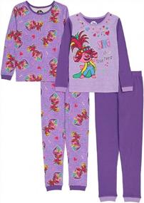 img 4 attached to Уютная хлопковая пижама DreamWorks Trolls Snug Fit для девочек
