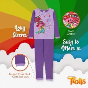 img 1 attached to Cozy Up With DreamWorks Trolls Snug Fit Cotton Pajamas For Girls