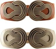 vochic vintage interlock elastic stretchy women's accessories ~ belts logo